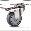 1.5 inch Stainless steel bracket PT light duty casters with brakes